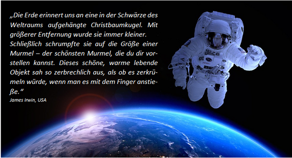 Astronaut mit Zitat